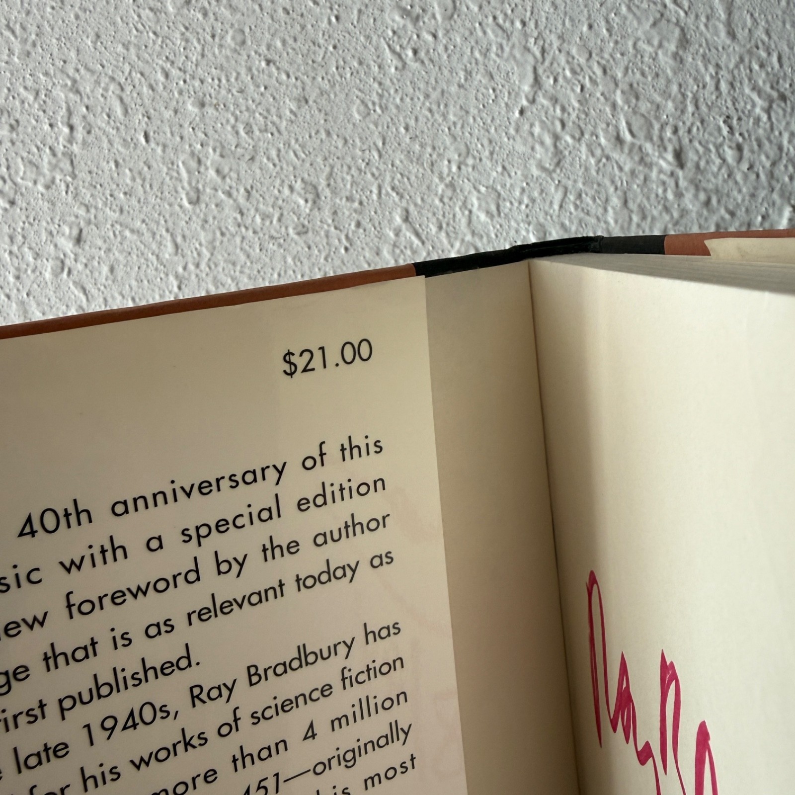 Fahrenheit 451 by Ray Bradbury SIGNED 40th Anniversary Edition 1993 Hardcover
