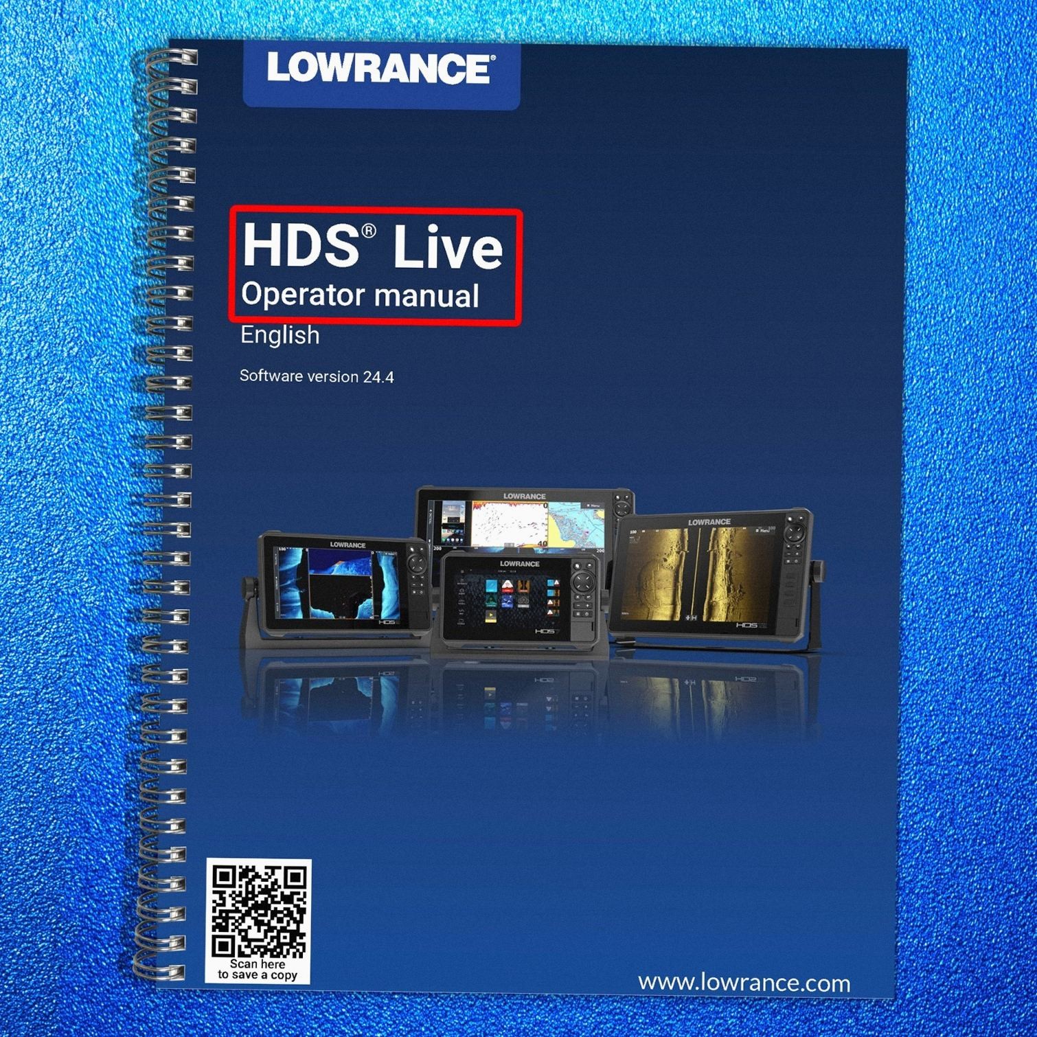LOWRANCE HDS LIVE Fish Finder User Manual Operation Guide BOUND, FULL COLOR