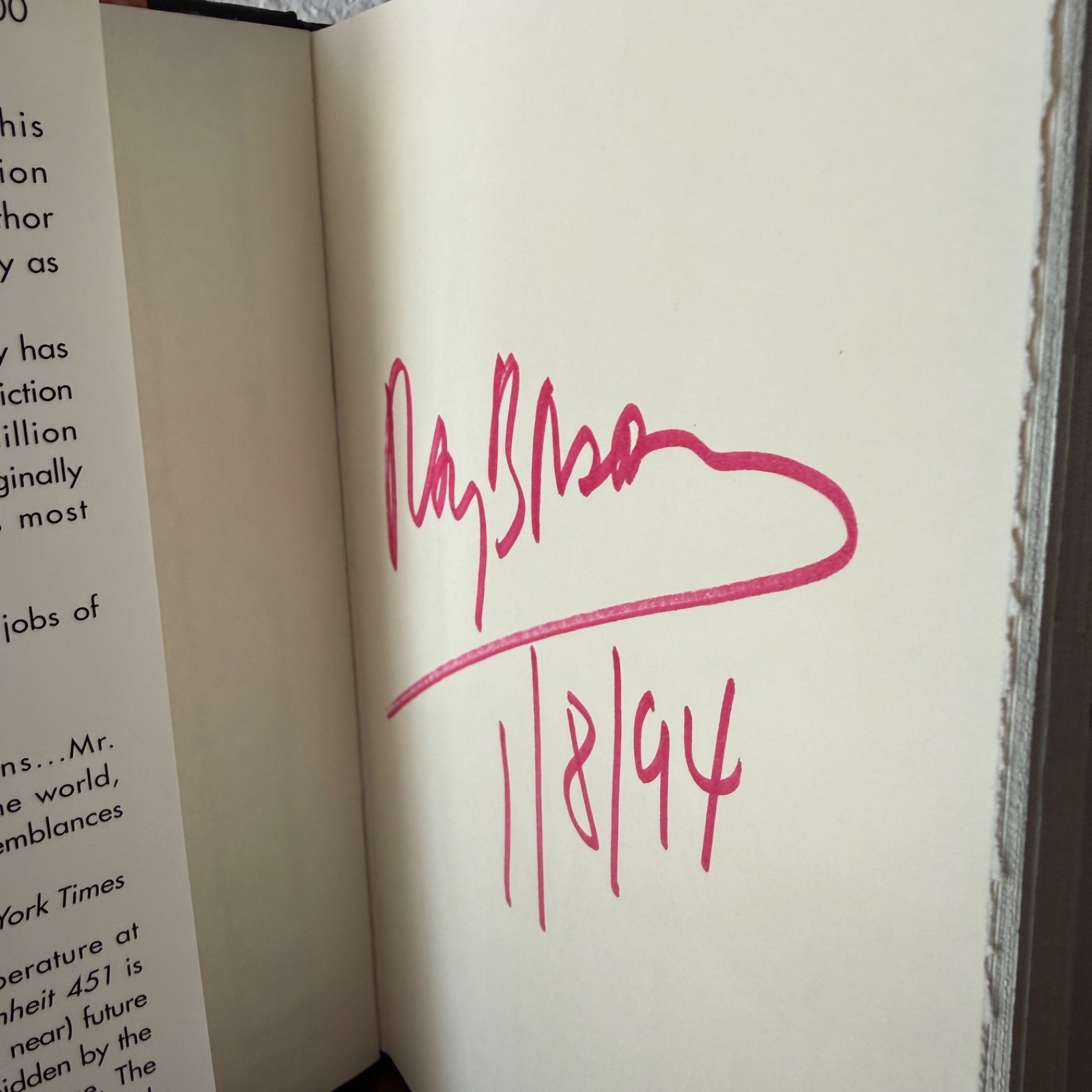 Fahrenheit 451 by Ray Bradbury SIGNED 40th Anniversary Edition 1993 Hardcover
