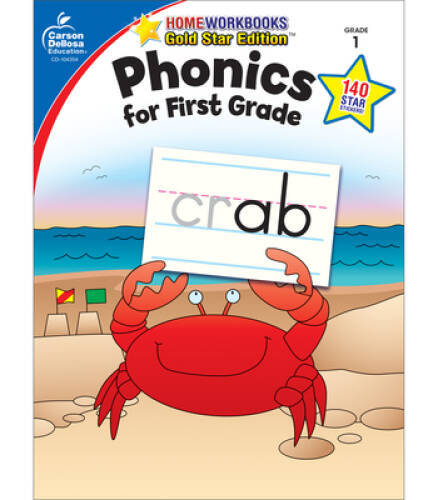 Phonics for First Grade, Grade 1: Gold Star Edition (Home Workbooks) – VERY GOOD